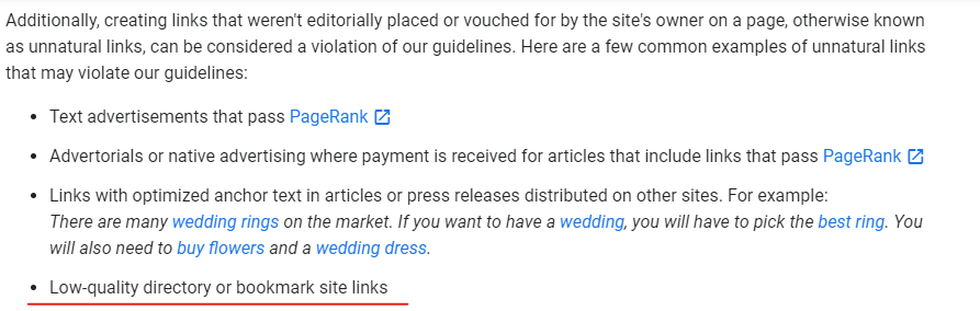 Google and low quality links